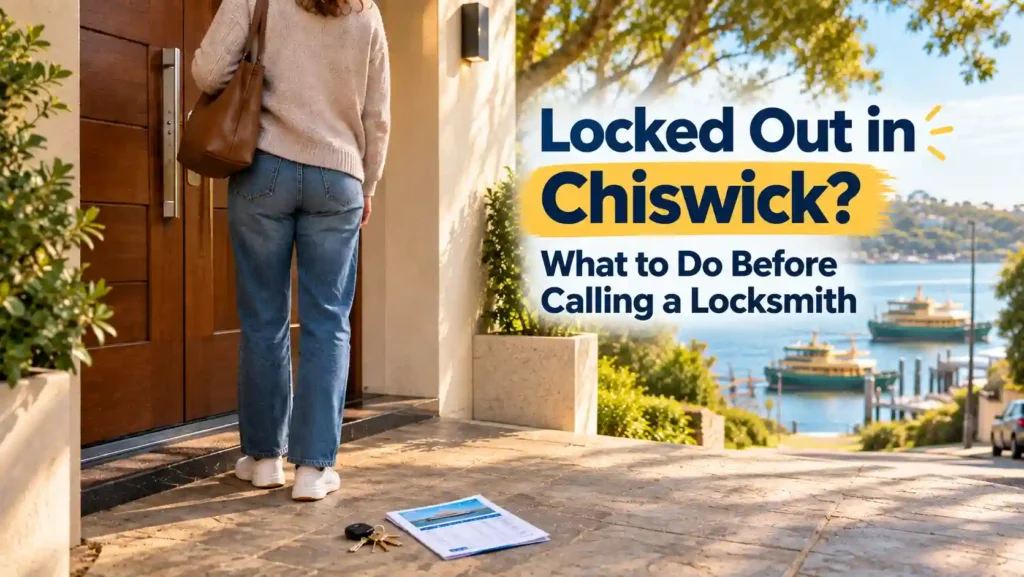 Person locked out at a Chiswick waterfront home with keys outside the door
