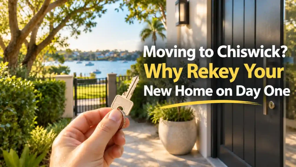 Hand holding a new house key outside a Chiswick waterfront home
